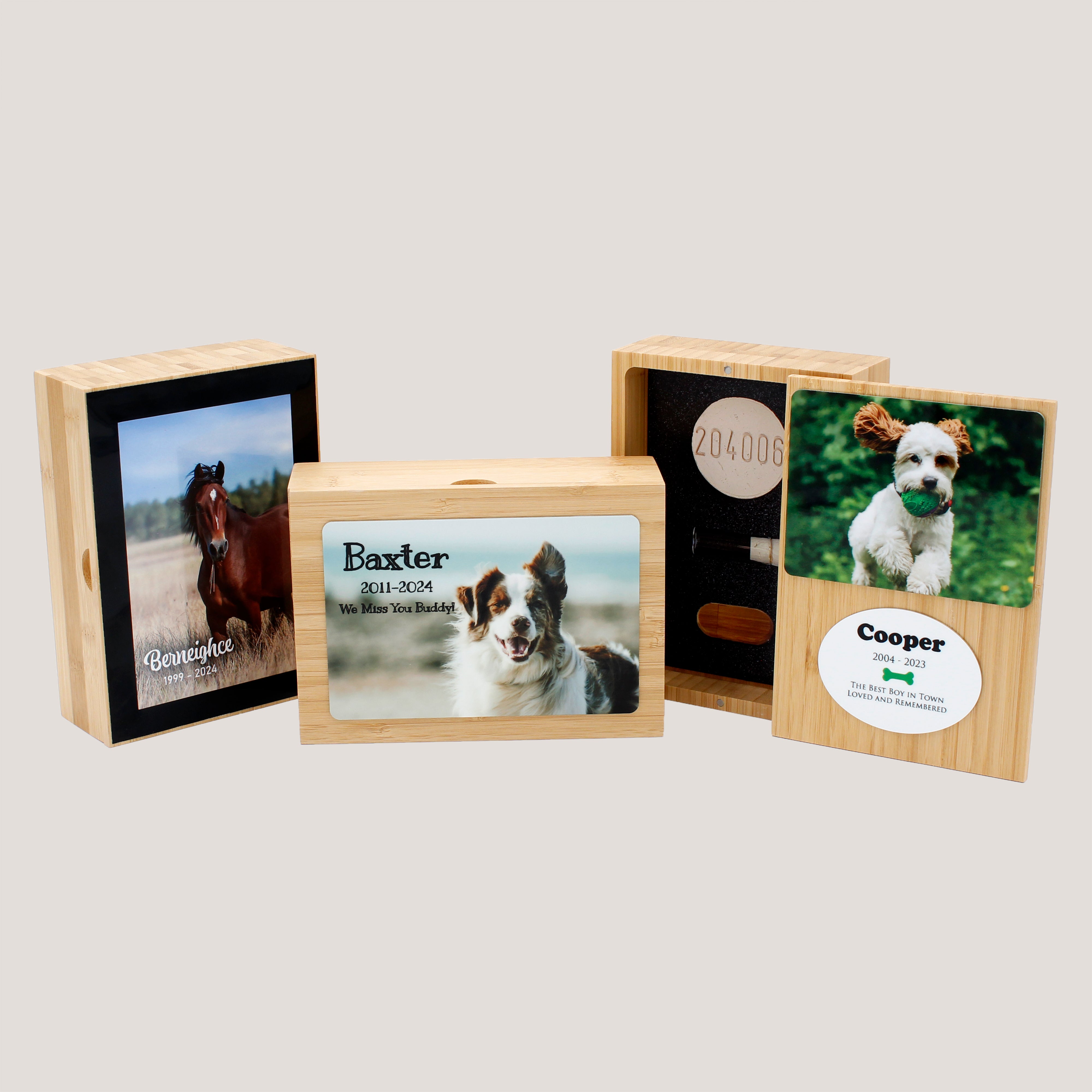 Customizable Bamboo Box used as elegant keepsake and memory storage solution by Peleman