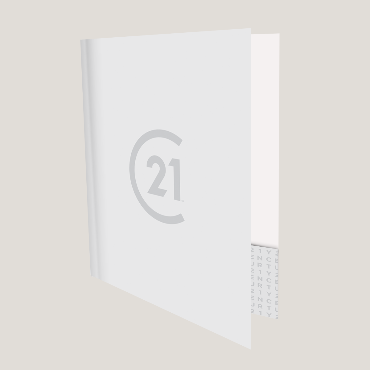 C21 Light Grey - Lay Flat POCKET FOLDER - CLEARANCE (40 Pack)