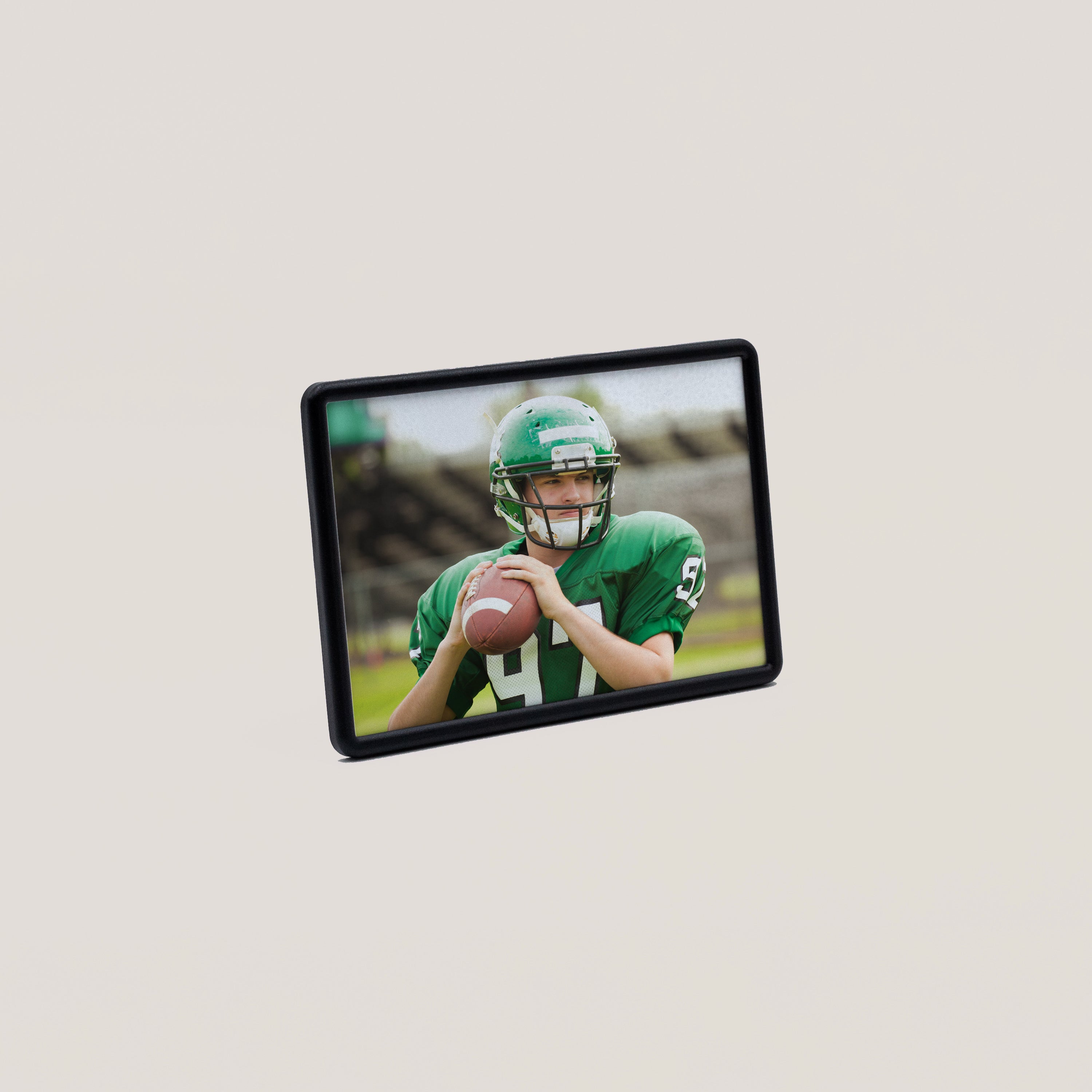 Black Frame Photo Magnets displayed on refrigerator – elegant and practical photo display for home or office