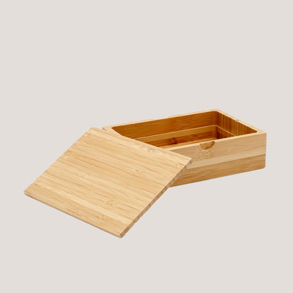 Bamboo Memory Box with spacious interior for storing photos documents and cherished items