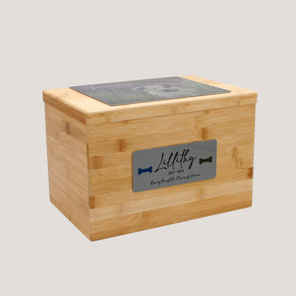 Side angle of Peleman Bamboo Memory Box showing smooth bamboo texture and sturdy design