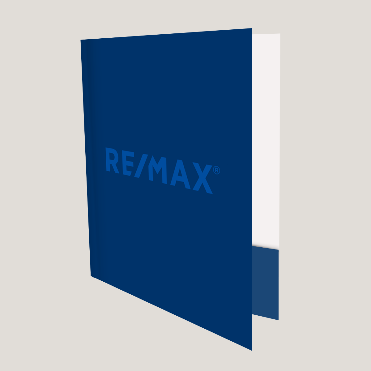 Re/Max Solid Blue - Lay Flat POCKET FOLDER - CLEARANCE (40 Pack)