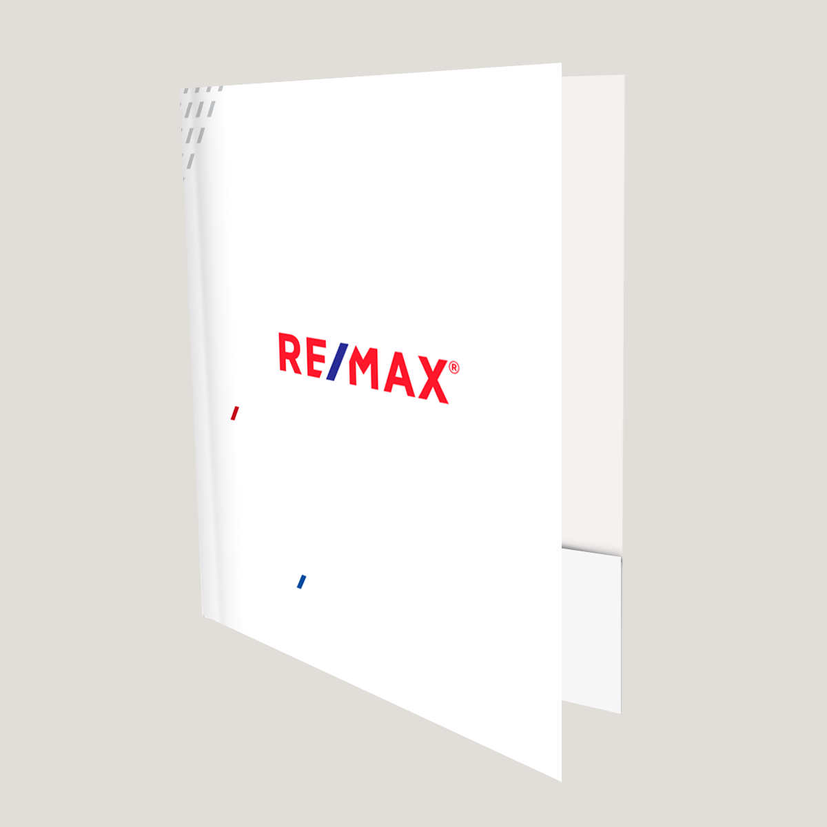 Re/Max White Line - Lay Flat POCKET FOLDER - CLEARANCE (40 Pack)