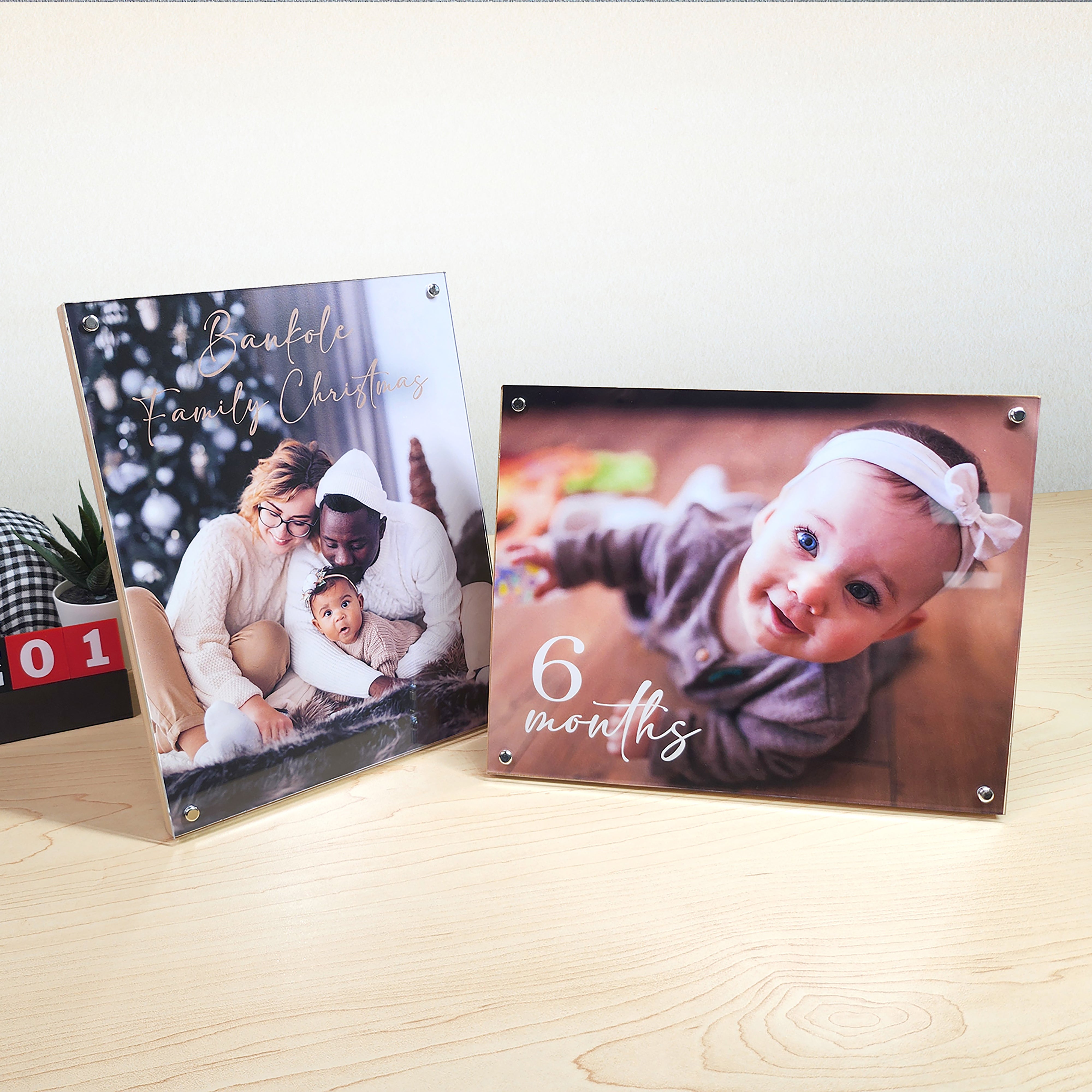 Resin Premium Bamboo Panel by Peleman – 8x10 photo panel with bamboo base acrylic cover and four silver pegs
