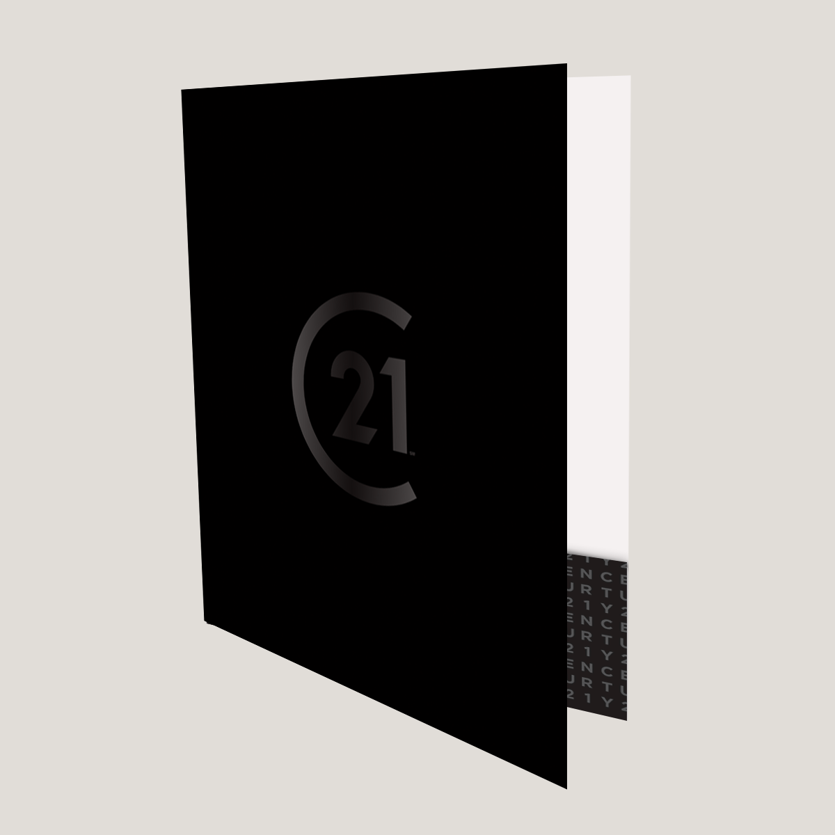 C21 Black Black Logo - Lay Flat POCKET FOLDER - CLEARANCE (40 Pack)
