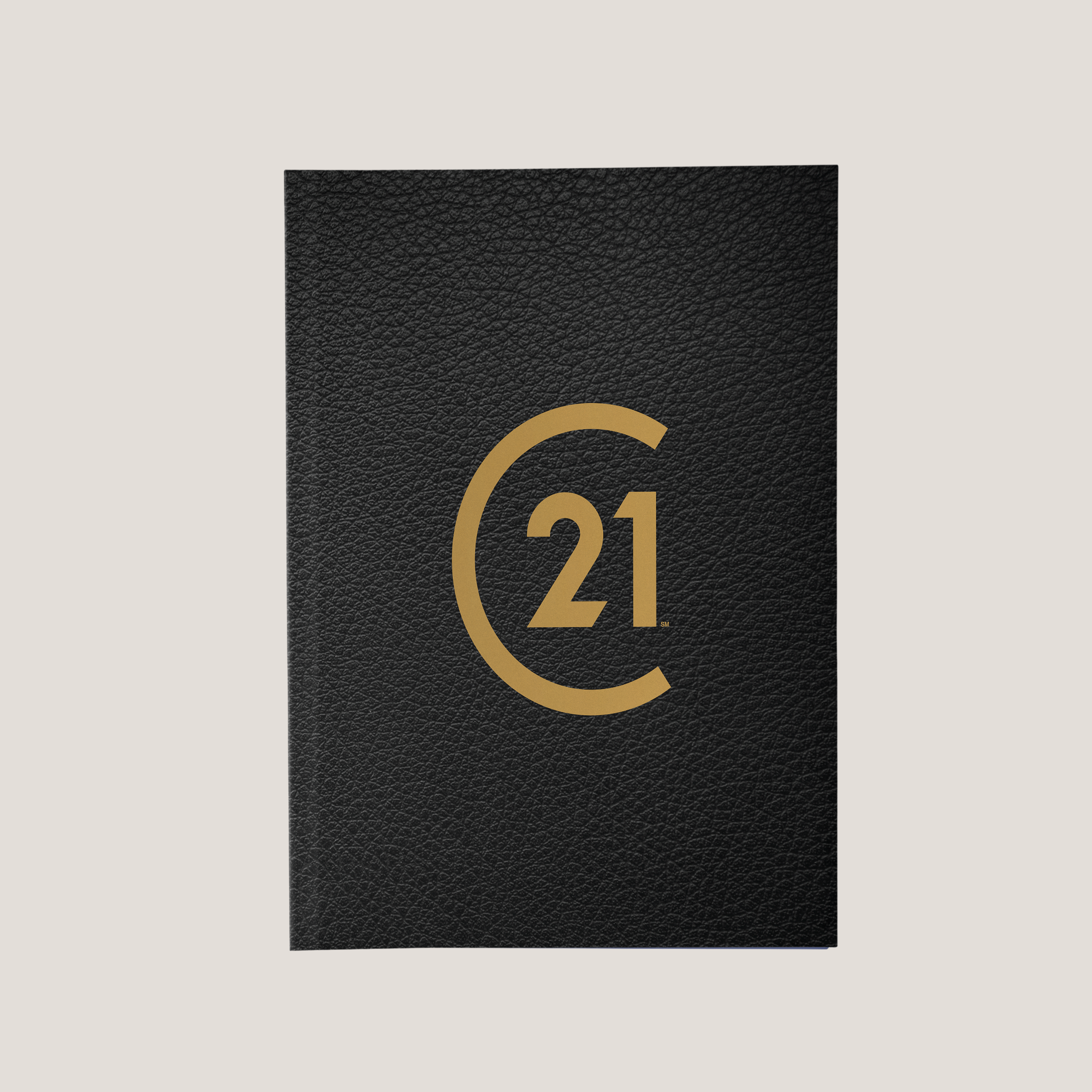 C21 Black Leather - Lay Flat POCKET FOLDER - CLEARANCE (40 Pack)