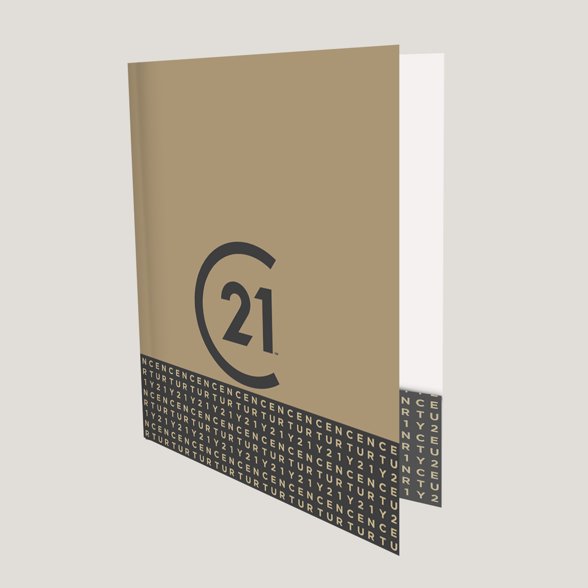 C21 Dark Gold Bar - Lay Flat POCKET FOLDER - CLEARANCE (40 Pack)