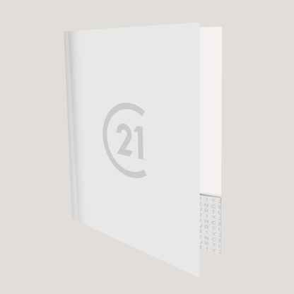 C21 Light Grey - Lay Flat POCKET FOLDER - CLEARANCE (40 Pack)